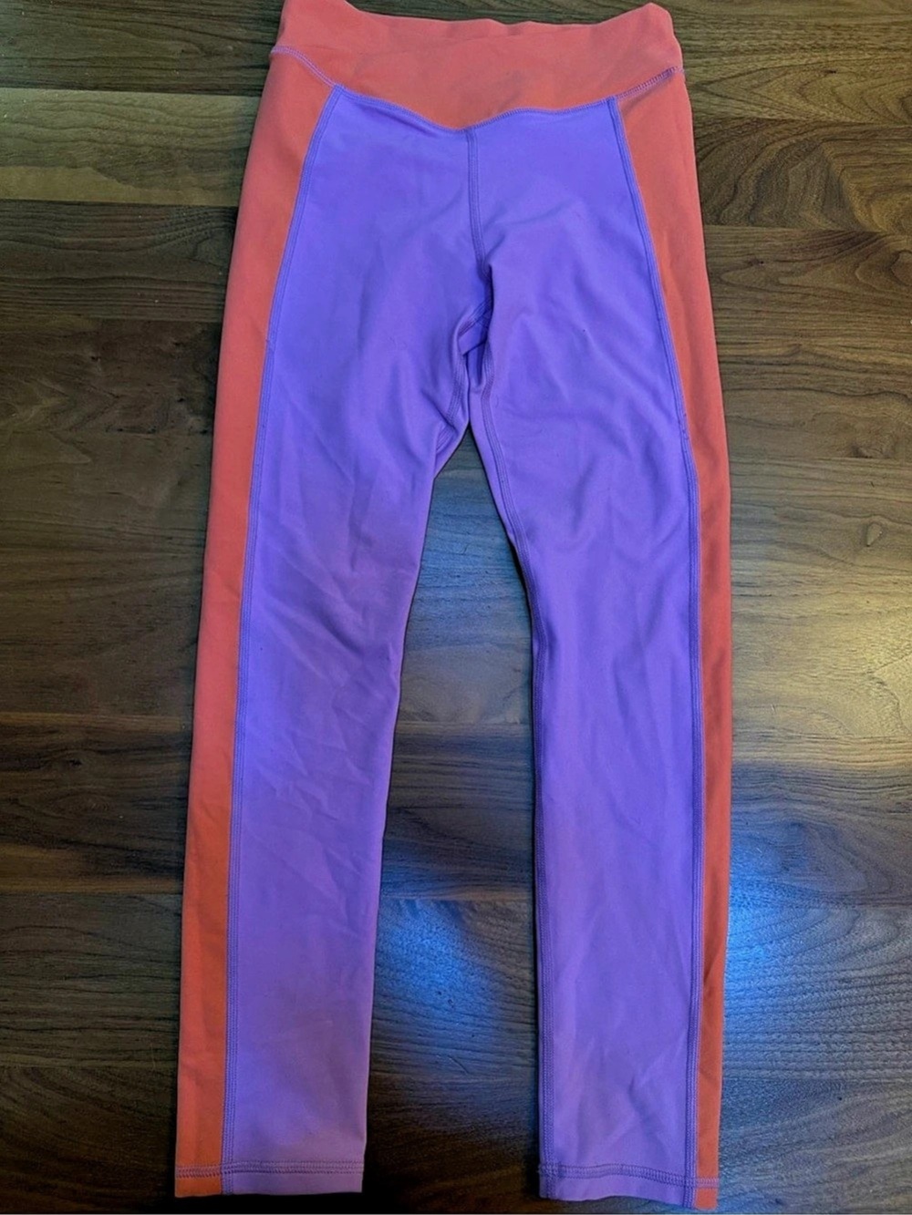 Old Navy High-Waisted PowerSoft Color-Block Compression Leggings, girls size 10